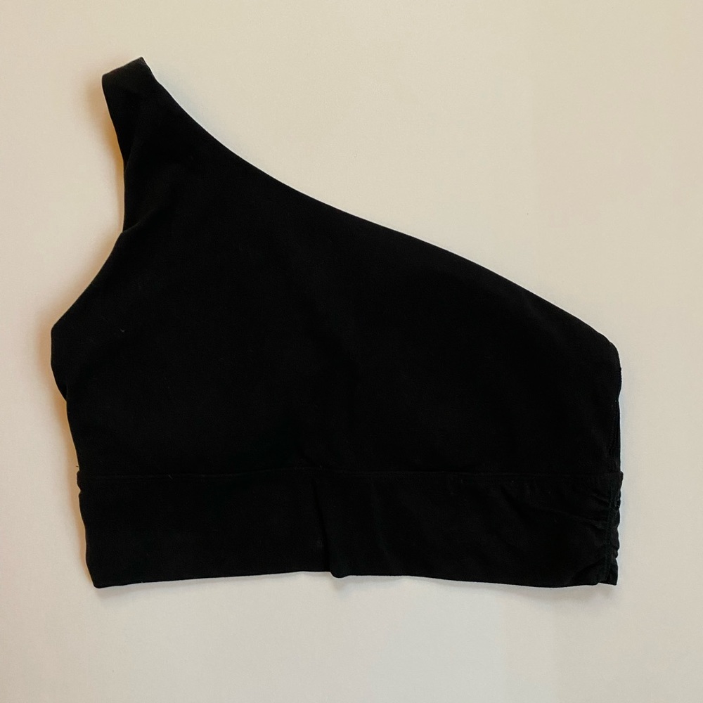 Athleta Black One-Shoulder Sports Bra
